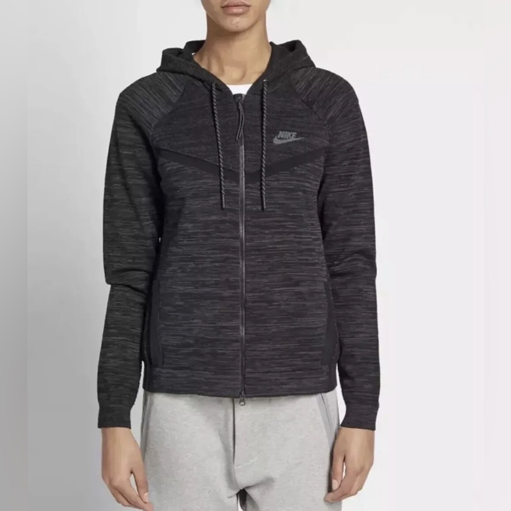 Nike Women Tech Knit Windrunner‎ Zip Up Running Lounge Sweater Jacket Sz Medium